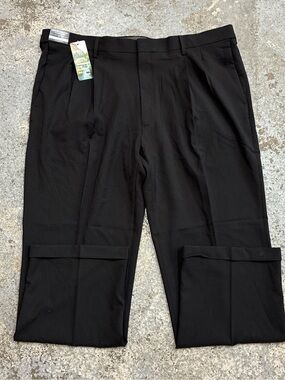 Haggar Black Pleated Dress Pants 42x30 nwt